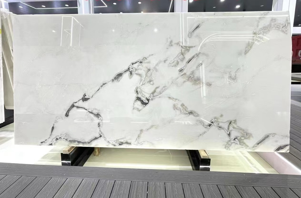 Oyster White Marble slabs 