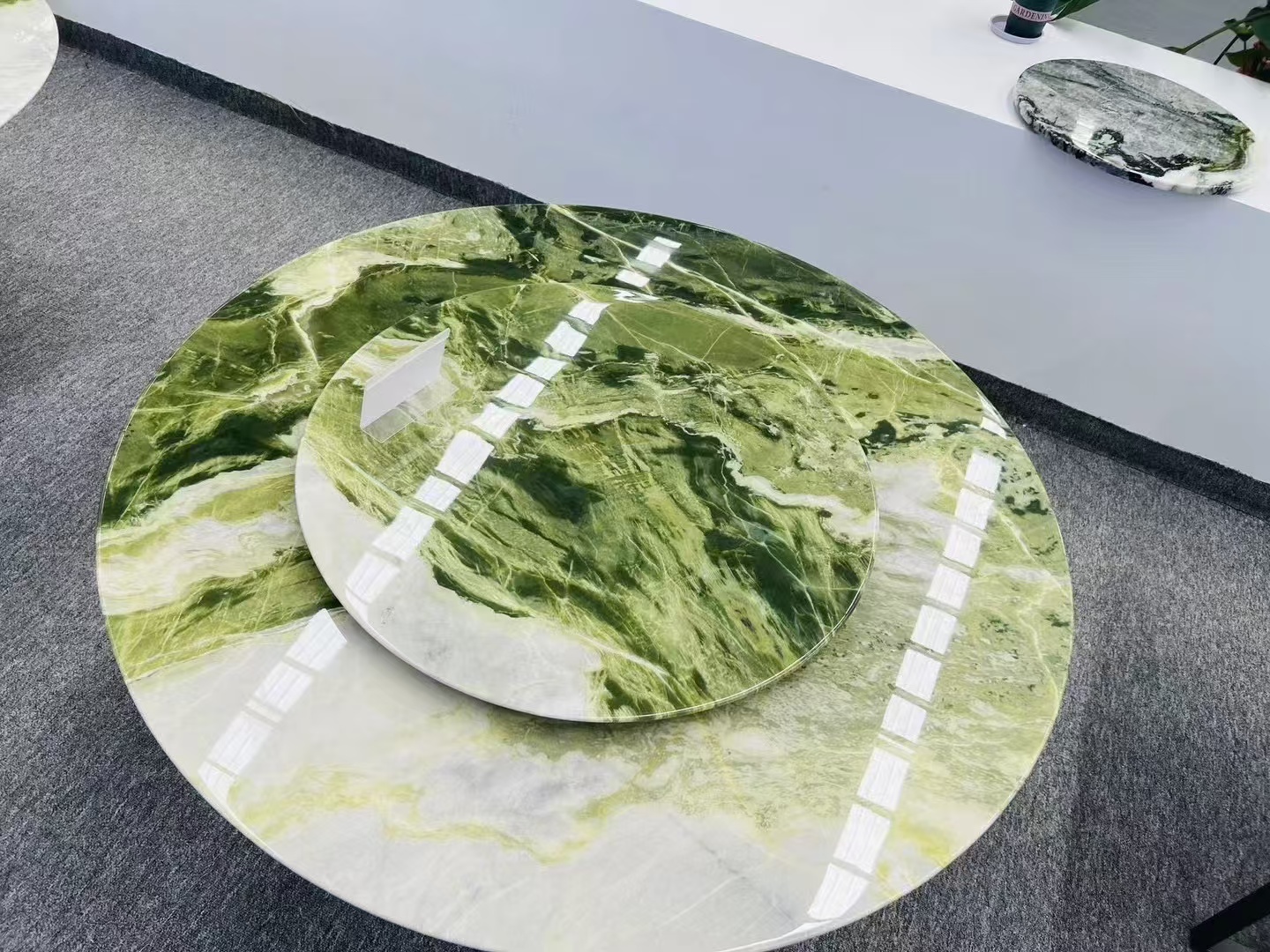 Chinese green jade marble tables